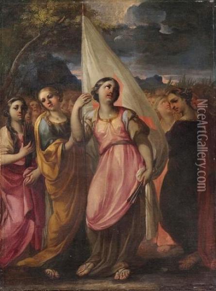 Santa Orsola E Lecompagne Oil Painting - Ventura Salimbeni