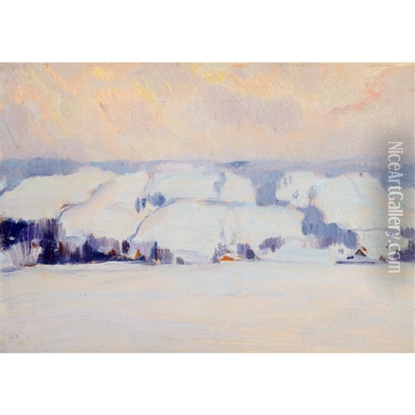 Hiver, Baie St. Paul Oil Painting - Clarence Alphonse Gagnon