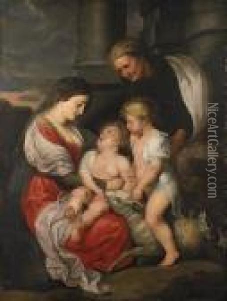 The Holy Family With The Infant Saint John The Baptist Oil Painting - Peter Paul Rubens