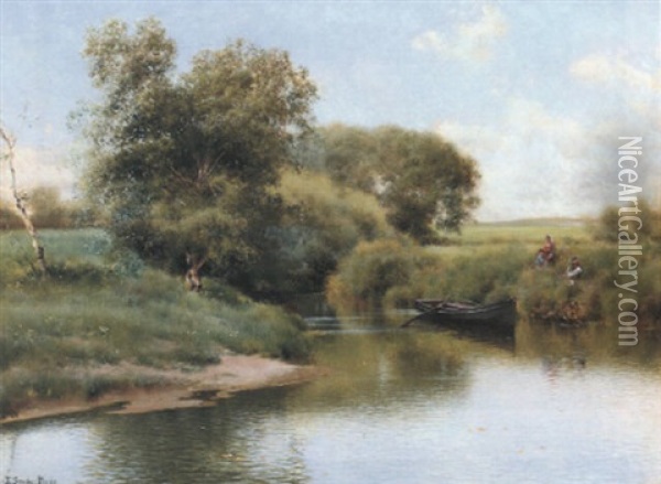 An Outing On The River Oil Painting - Emilio Sanchez-Perrier
