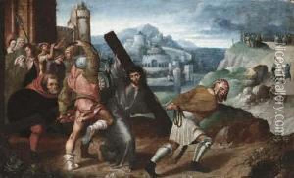 The Road To Calvary Oil Painting - Marcellus Coffermans