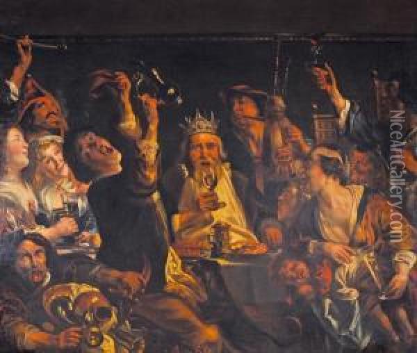 Il Banchetto Del Re Oil Painting - Frans Hals