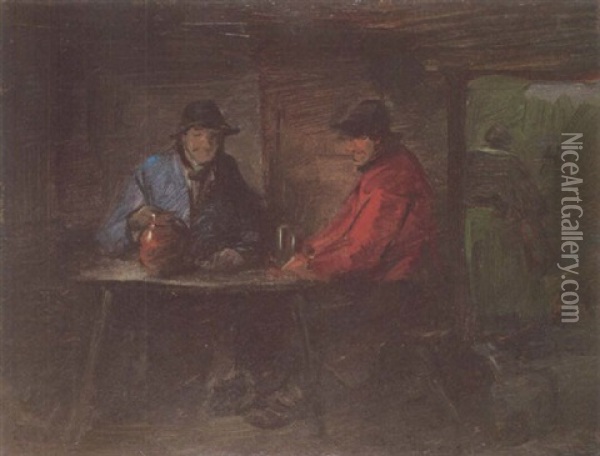 Interieur Mit Rot- Und Blaujacke Oil Painting - Wilhelm Busch