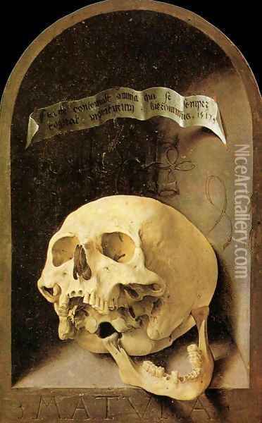 Trompe-l'oeil Skull Oil Painting - Jan Mabuse