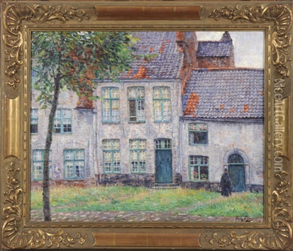 Maisons Cote Jardin Oil Painting - Omer Coppens