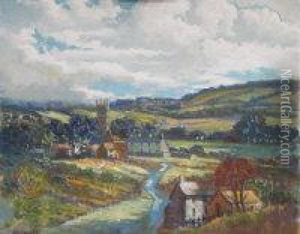 Two Cornish Landscapes Oil Painting - John Edwards