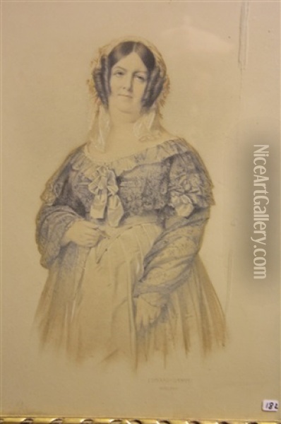 Portrait D'adelaide De Narbonne-nara, Comtesse De Rambuteau Oil Painting - Edouard Louis Dubufe