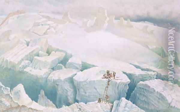 The Glacier de Tacconay 1859 Oil Painting - Edward Thomas Coleman