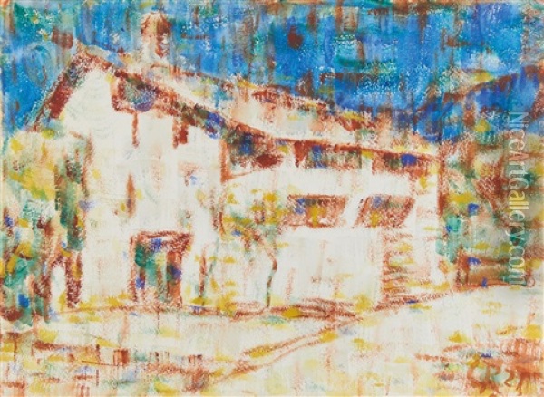 Haus In Losone Oil Painting - Christian Rohlfs