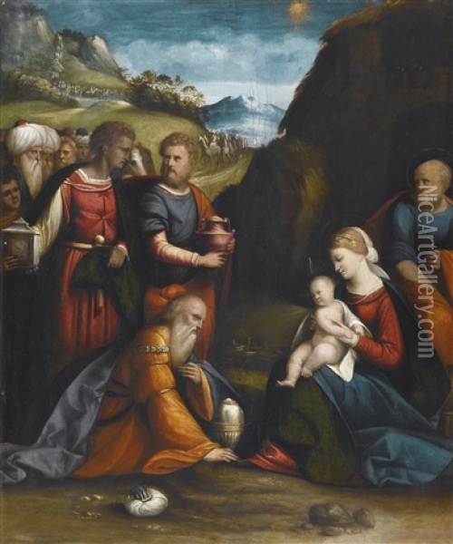 Adoration Of The Magi Oil Painting - Benvenuto Tisi da Garofalo