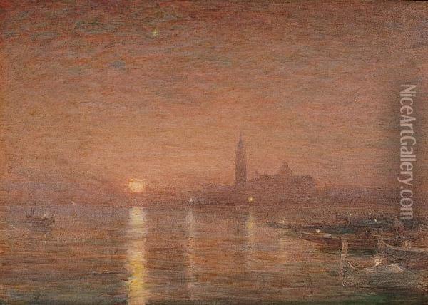 View Of The Grand Canal, Venice Oil Painting - Max Ludby