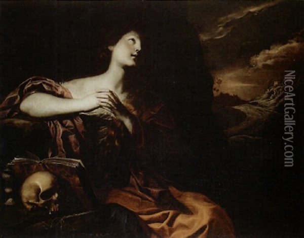 Maddalena Penitente Oil Painting - Nicolas Regnier