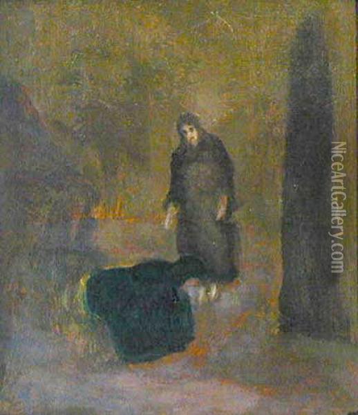 Chrystus I Maria Magdalena Oil Painting - Jan Stanislawski