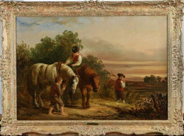 Tillskriven, Landskap Oil Painting - William Redmore Bigg