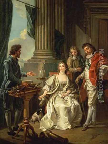 Electrical Experiment one of a series 2 Oil Painting - Louis Michel van Loo