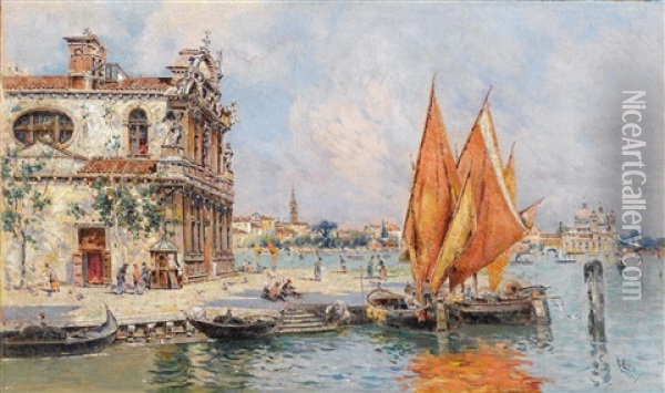 La Giudecca, Venedig Oil Painting - Antonio Maria de Reyna Manescau