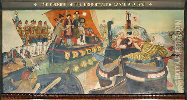 The Opening of the Bridgewater Canal Oil Painting - Ford Madox Brown