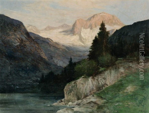Gebirgslandschaft Oil Painting - Franz Erler
