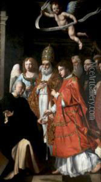 Thomas Aquinas And The Angels Oil Painting - Fra Bartolommeo della Porta