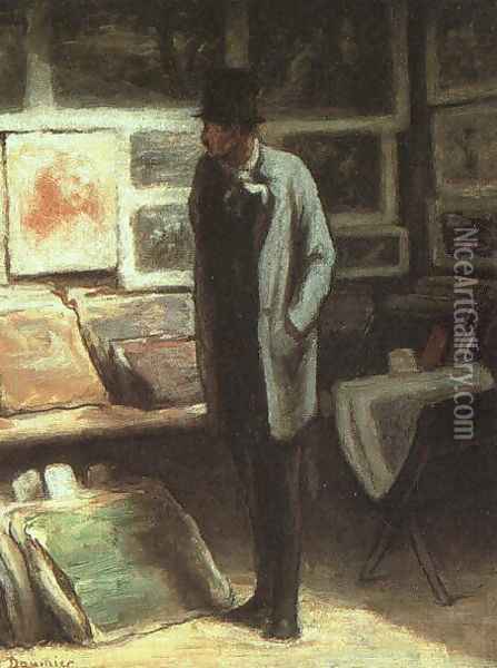The Print Collector 1857-63 Oil Painting - Honore Daumier