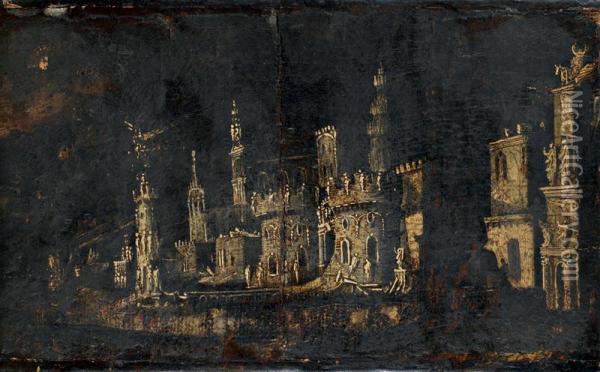 Etude De Palais, Fragment De Tableau Oil Painting - Ernesto, Monsu Daret