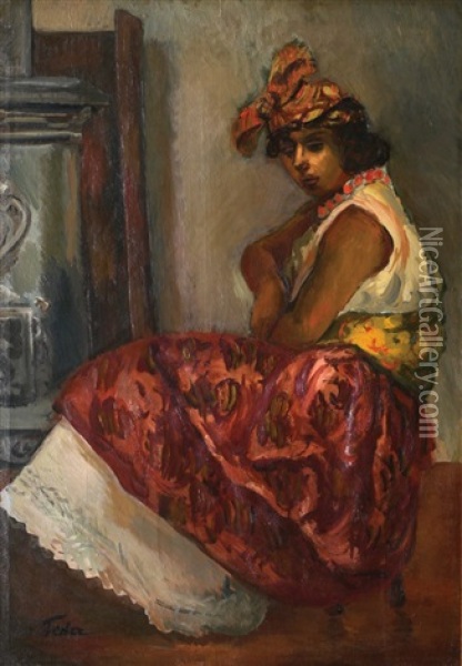 Seated Woman Oil Painting - Adolphe Aizik Feder