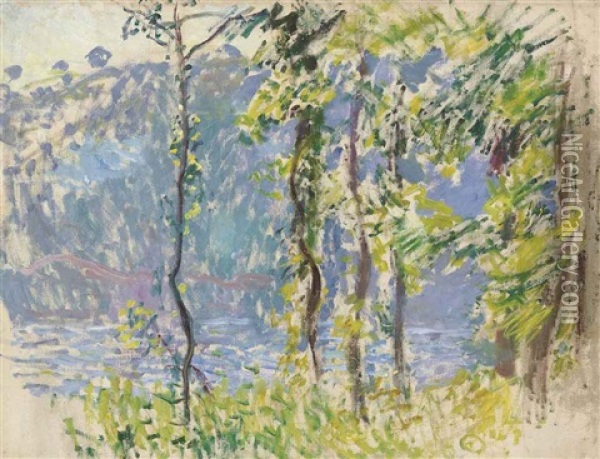 Paysage A Villez Oil Painting - Claude Monet