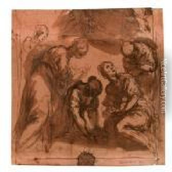 Il Ritrovamento Di Mose Oil Painting - Acopo D'Antonio Negretti (see Palma Giovane)