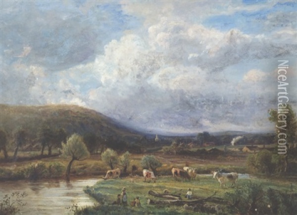 The Family Farm Oil Painting - Edmund Darch Lewis