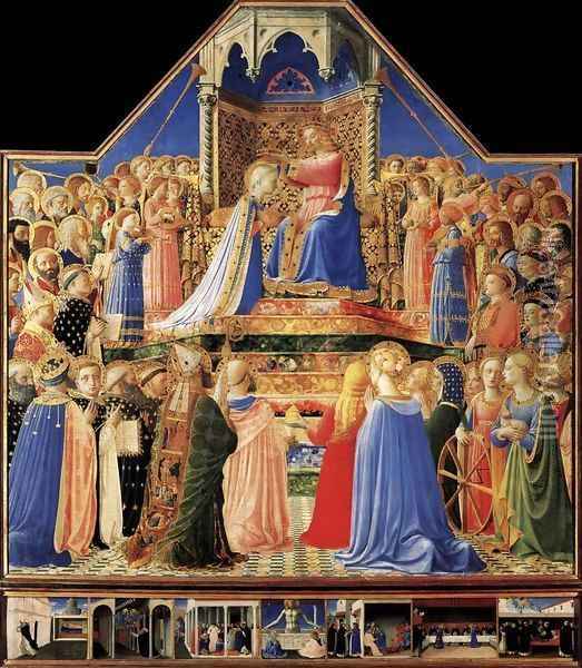Coronation of the Virgin 1434-35 Oil Painting - Fra Angelico (Guido di Pietro)