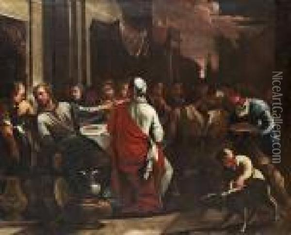 Brollopet I Kana Oil Painting - Jacopo Bassano (Jacopo da Ponte)