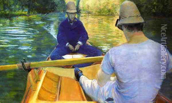Boaters On The Yerres Oil Painting - Gustave Caillebotte