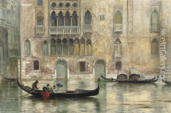 On The Grand Canal, Venice Oil Painting - Keeley Halswelle