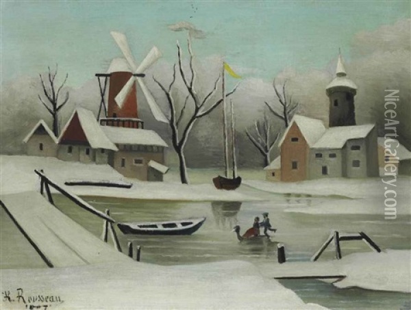 L'hiver Oil Painting - Henri Rousseau