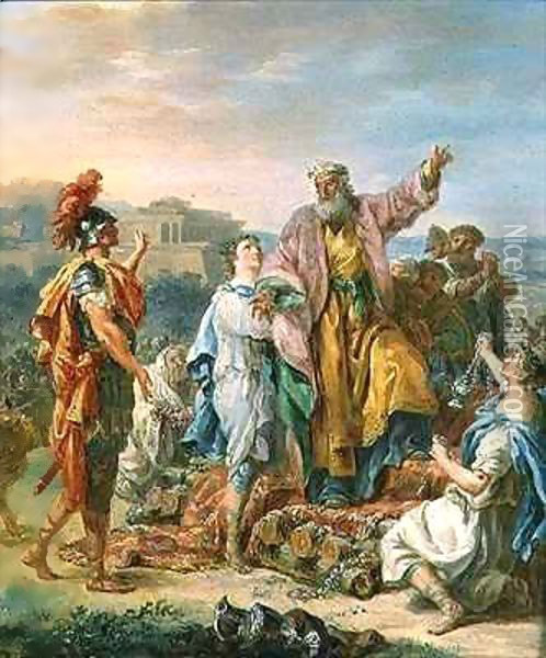Landscape with Classical Figures Oil Painting - Jacques-Antoine Beaufort