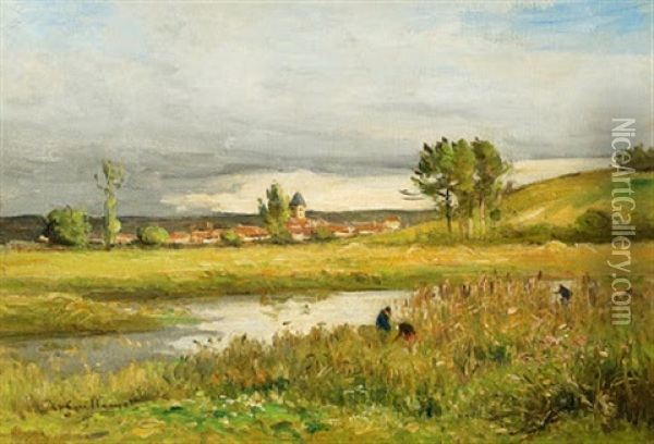 Am Teich Oil Painting - Jean Baptiste Antoine Guillemet