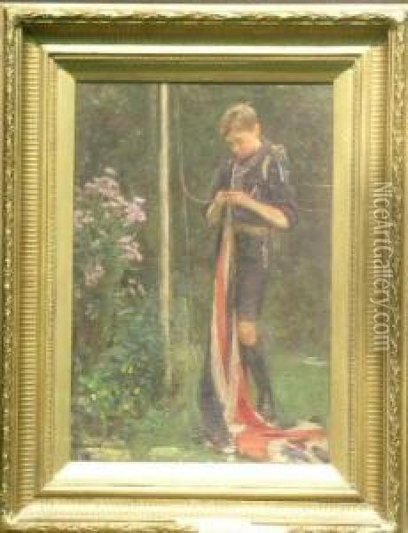 A Young Scout's Duty Oil Painting - Ernest Stafford Carlos