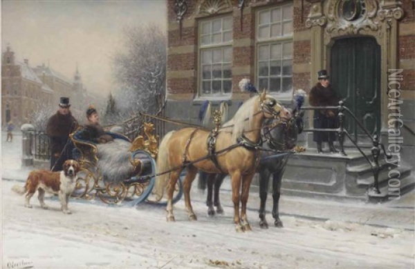 The Royal Sleigh Ride Oil Painting - Otto Eerelman