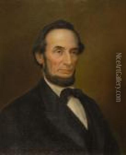 Portrait Of Abraham Lincoln. Oil Painting - Robert Atkinson Fox
