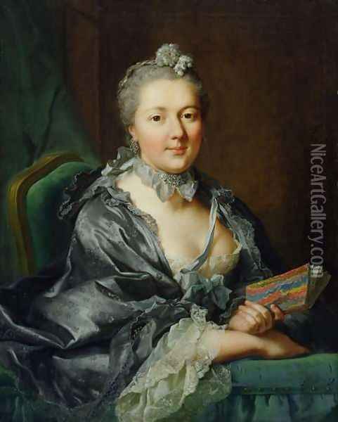 The Artists Second Wife, Julie Marianne Pernette, nee Robert, 1762 Oil Painting - Johann Heinrich The Elder Tischbein