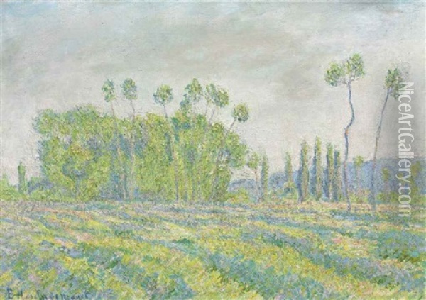 Giverny, Peupliers Des Ajoux Oil Painting - Blanche Hoschede-Monet