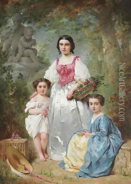 Portrait de la famille Gros Oil Painting - Charles Chaplin