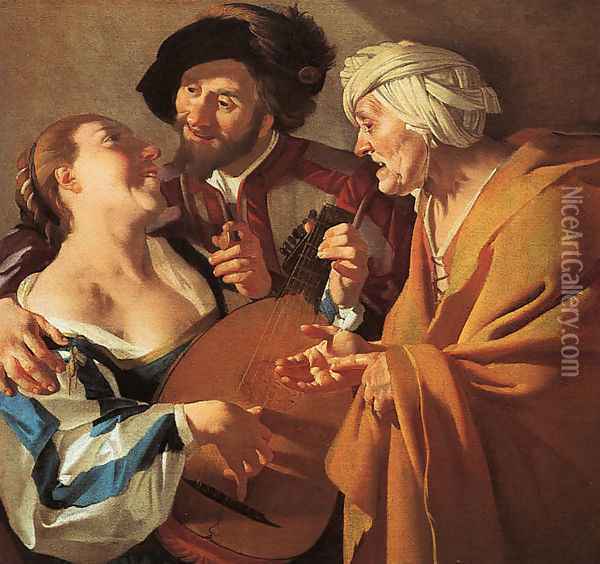 The Procuress 1622 Oil Painting - Dirck Van Baburen