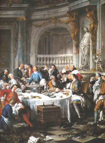 The Lunch of Oysters Oil Painting - Jean Francois de Troy