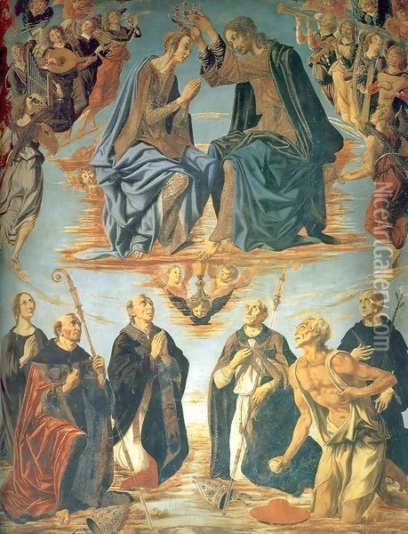 Coronation Of The Virgin Detail 1483 Oil Painting - Piero del Pollaiolo