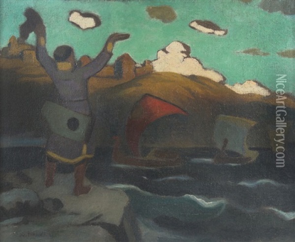 Arrival Of The Fleet Oil Painting - Nikolai V. Ivanov