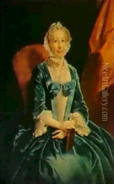 Portrait Of Mrs. Iremonger Of Wherwell Priory Oil Painting - Joseph Highmore