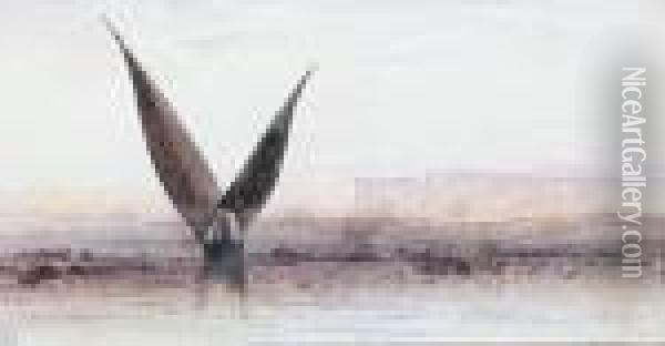 View On The Nile Oil Painting - Edward Lear