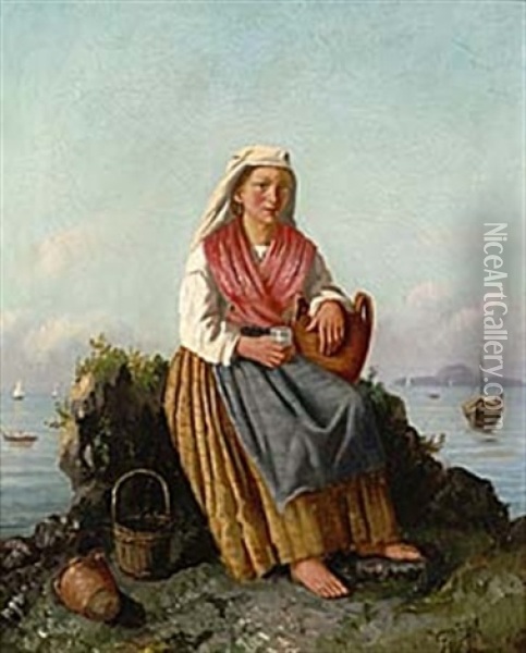 Sydlandsk Skonhet Oil Painting - Gustaf Wilhelm Palm