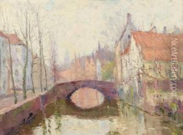 Bruges 1936 Oil Painting - Rene Hanin
